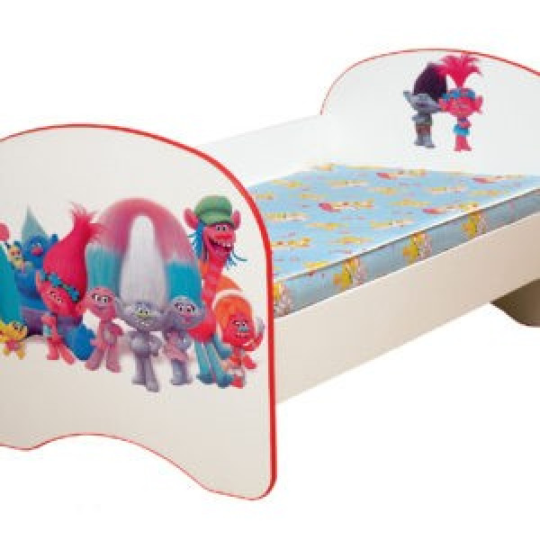 Кровать детская без ящика с фотопечатью Совята, Зайчата, Тролли (Матрица)