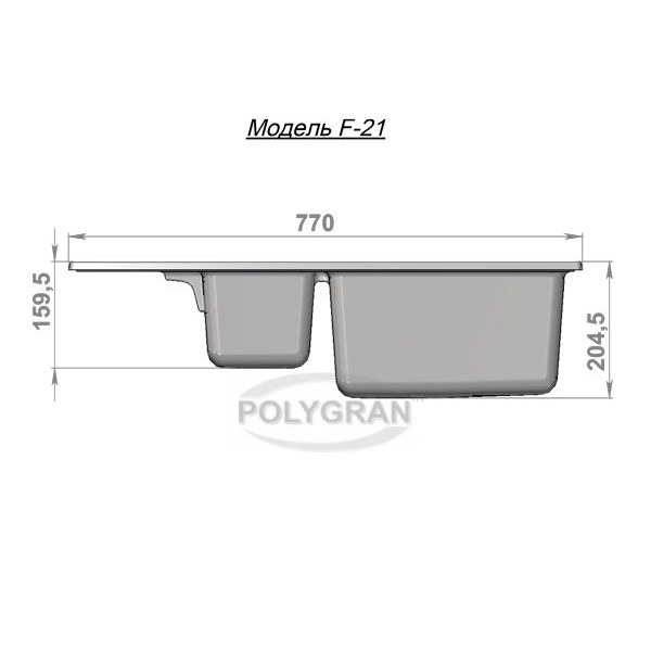 Кухонная мойка POLYGRAN F-21