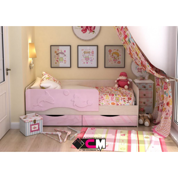 Кровать Алиса Розовый Металлик (СтендМебель)