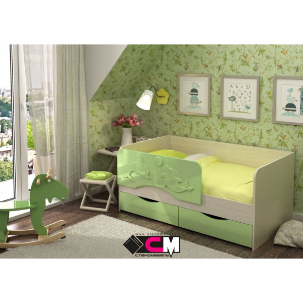Кровать Алиса Зеленый Металлик (СтендМебель)