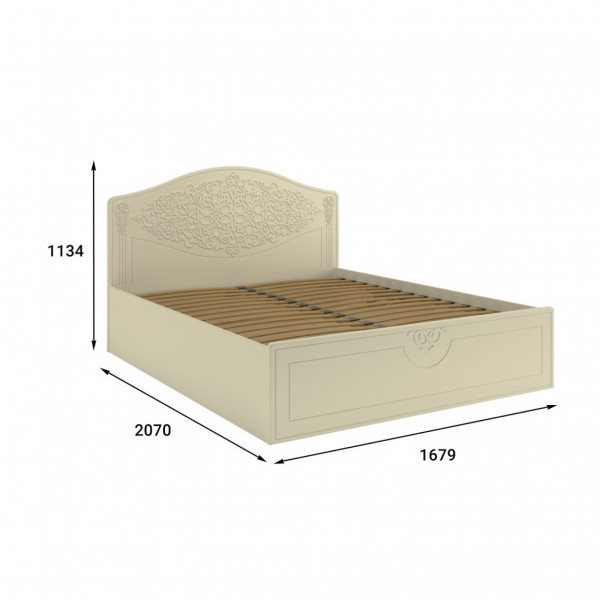 Кровать Ассоль плюс АС-30 (2000х1600) ваниль (Компасс)