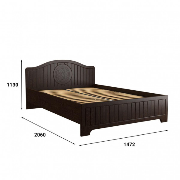 Кровать «Монблан» МБ-602К (2000х1400) венге/орех шоколадный (Компасс)