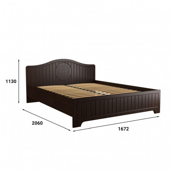 Кровать «Монблан» МБ-603К (2000х1600) венге/орех шоколадный (Компасс)