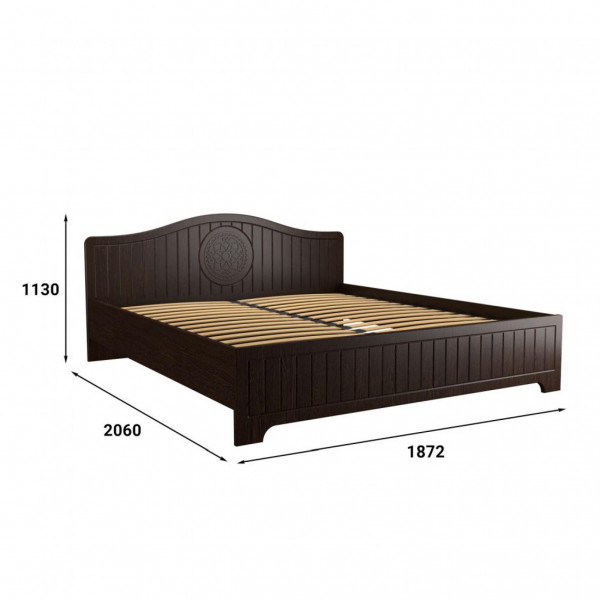 Кровать «Монблан» МБ-604К (2000х1800) венге/орех шоколадный (Компасс)