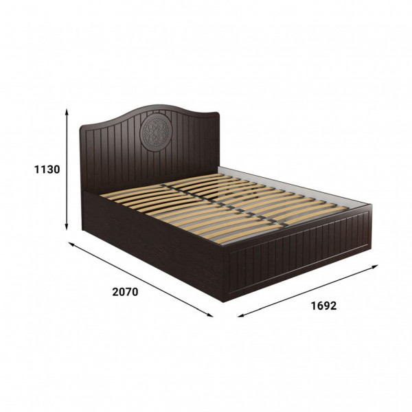 Кровать «Монблан» МБ-606К (2000х1600) венге/орех шоколадный (Компасс)