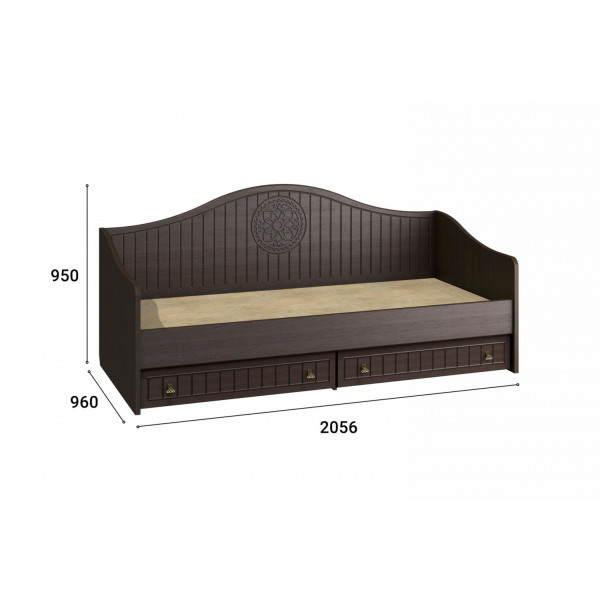 Кровать «Монблан» МБ-64К (2000х900) венге/орех шоколадный (Компасс)