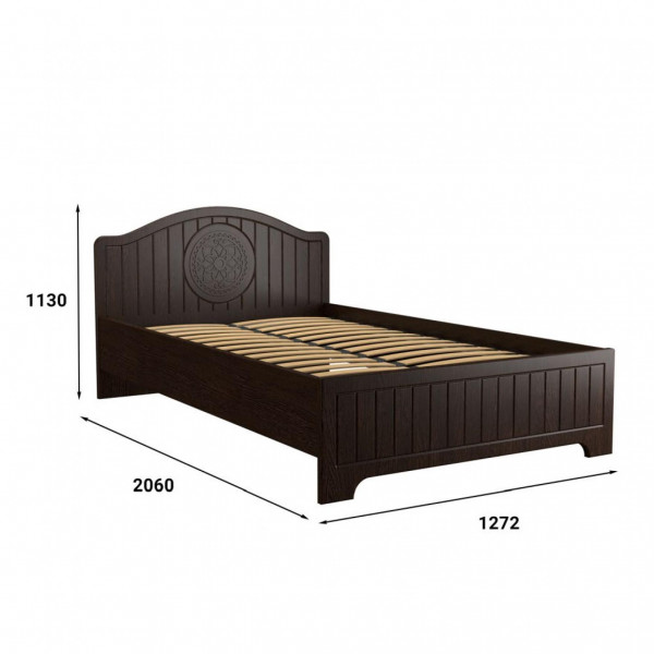 Кровать «Монблан» МБ-601К (2000х1200) венге/орех шоколадный (Компасс)