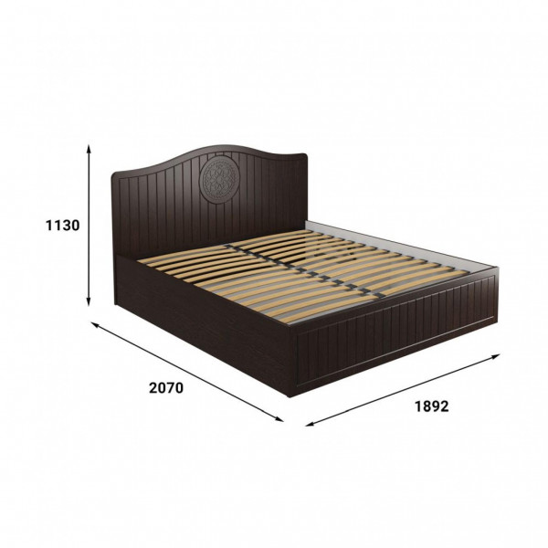 Кровать «Монблан» МБ-607К (2000х1800) венге/орех шоколадный (Компасс)