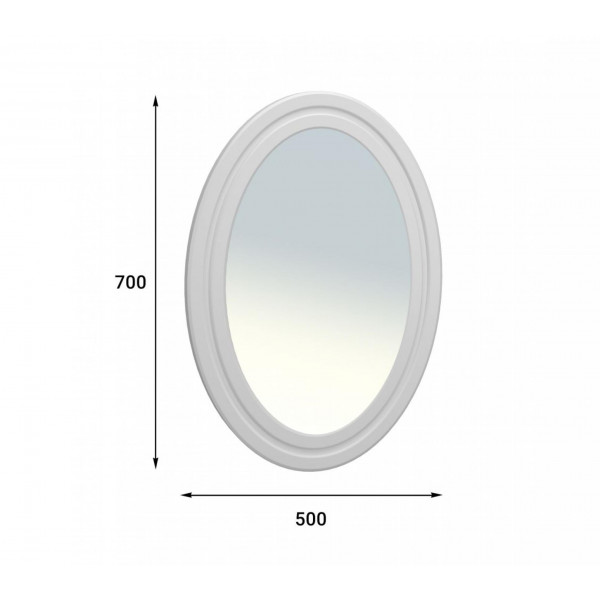 Зеркало «Монблан» МБ-43 (500х700) белое дерево (Компасс)